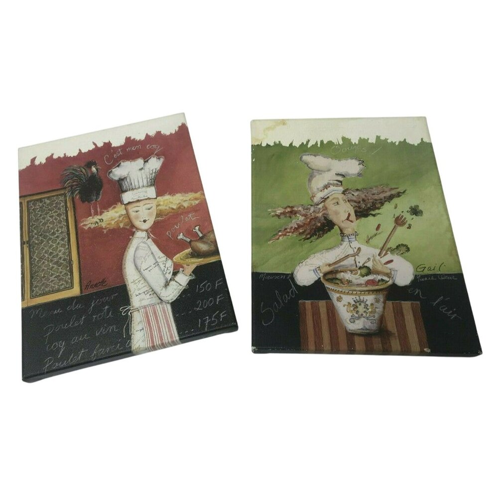 Fun Kitchen Art -Chef Pictures Blonde, Big Haired Female Chef  - Bold & Fun